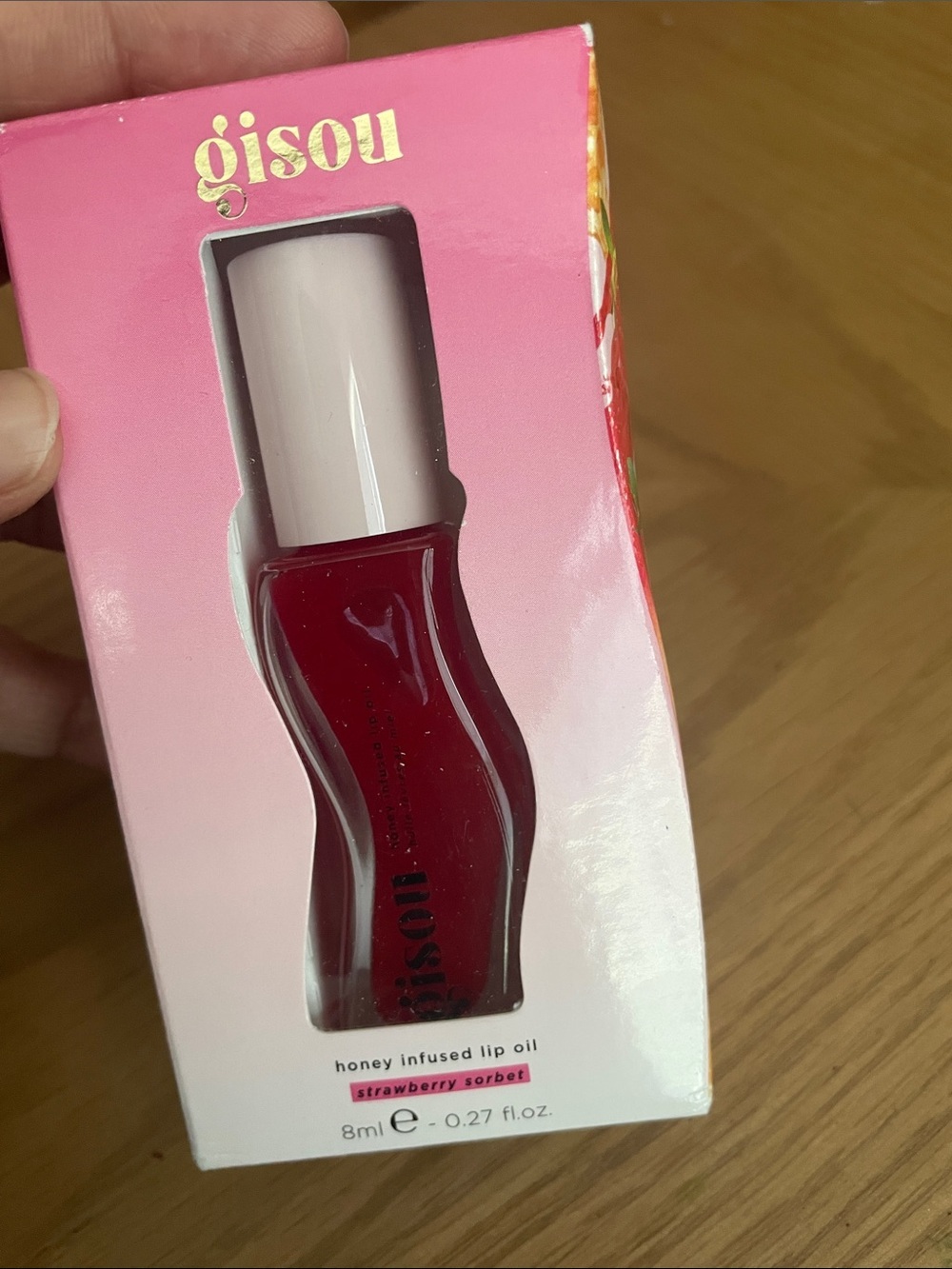 Gisou Honey Infused Lip Oil — Strawberry Sorbet (Pink/Red)
